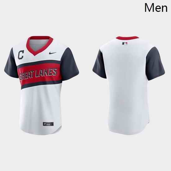 Men Cleveland Indians Men Nike White 2021 Little League Class Authentic MLB Jersey